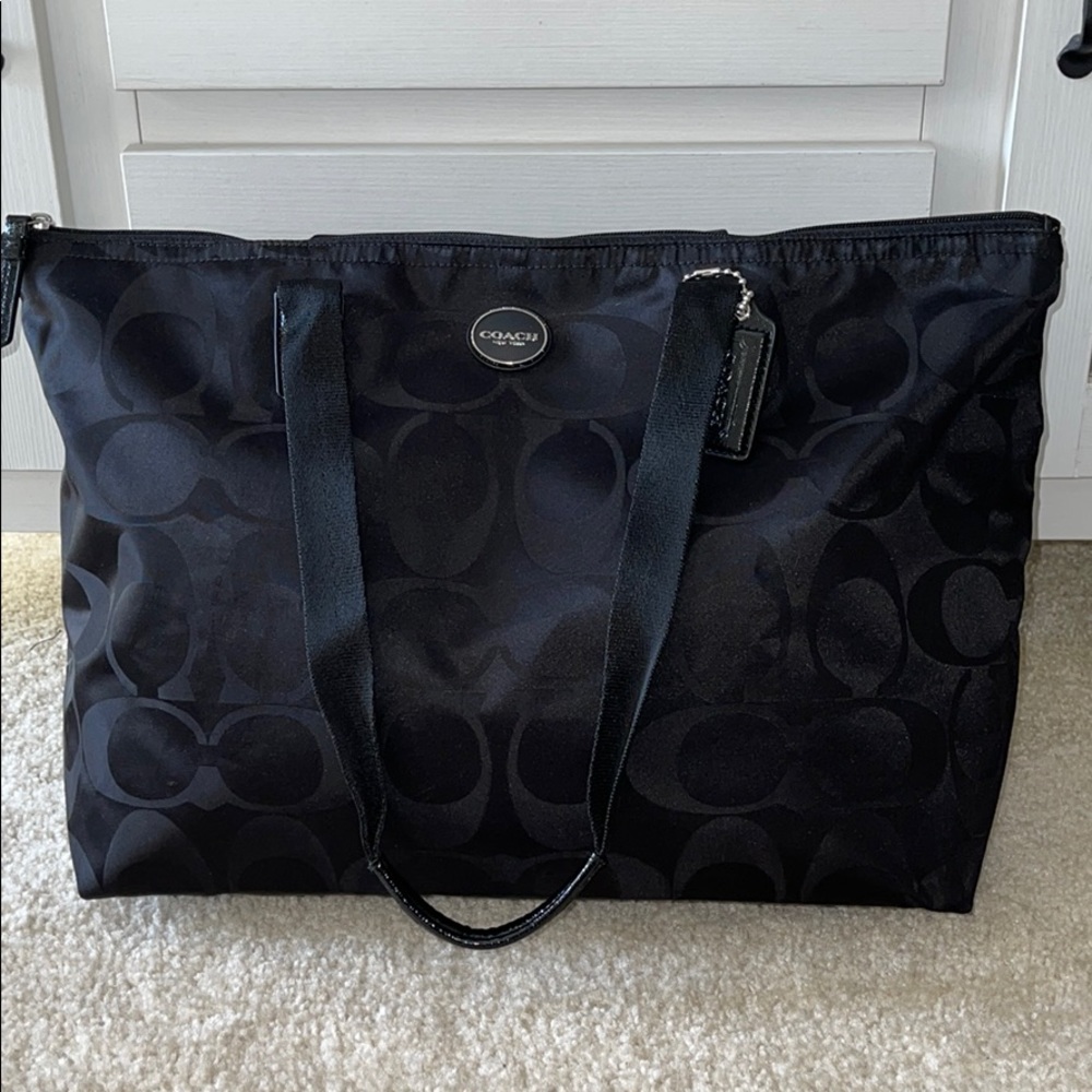 Coach Black Signature Tote Bag